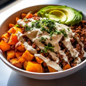 Ground Beef Sweet Potato Taco Bowl