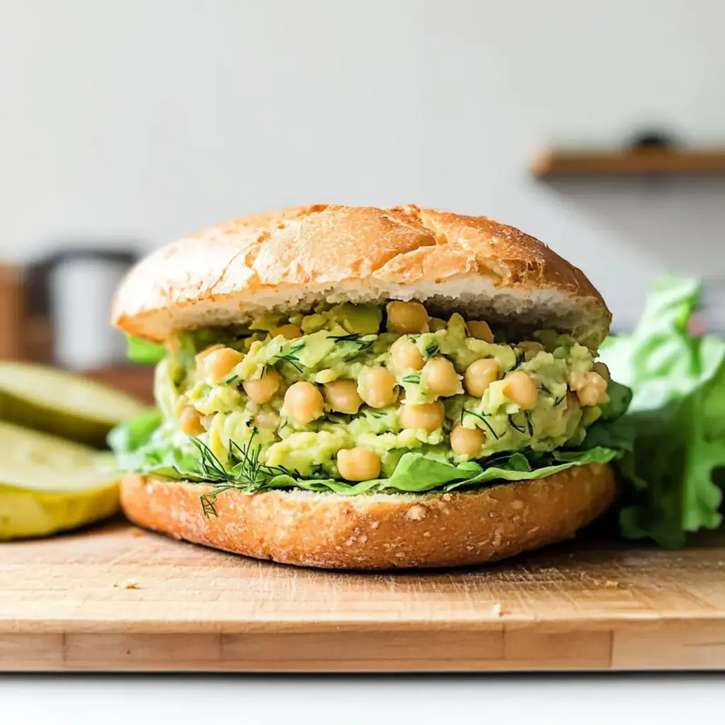 Chickpea Avocado Dill Pickle Sandwiches
