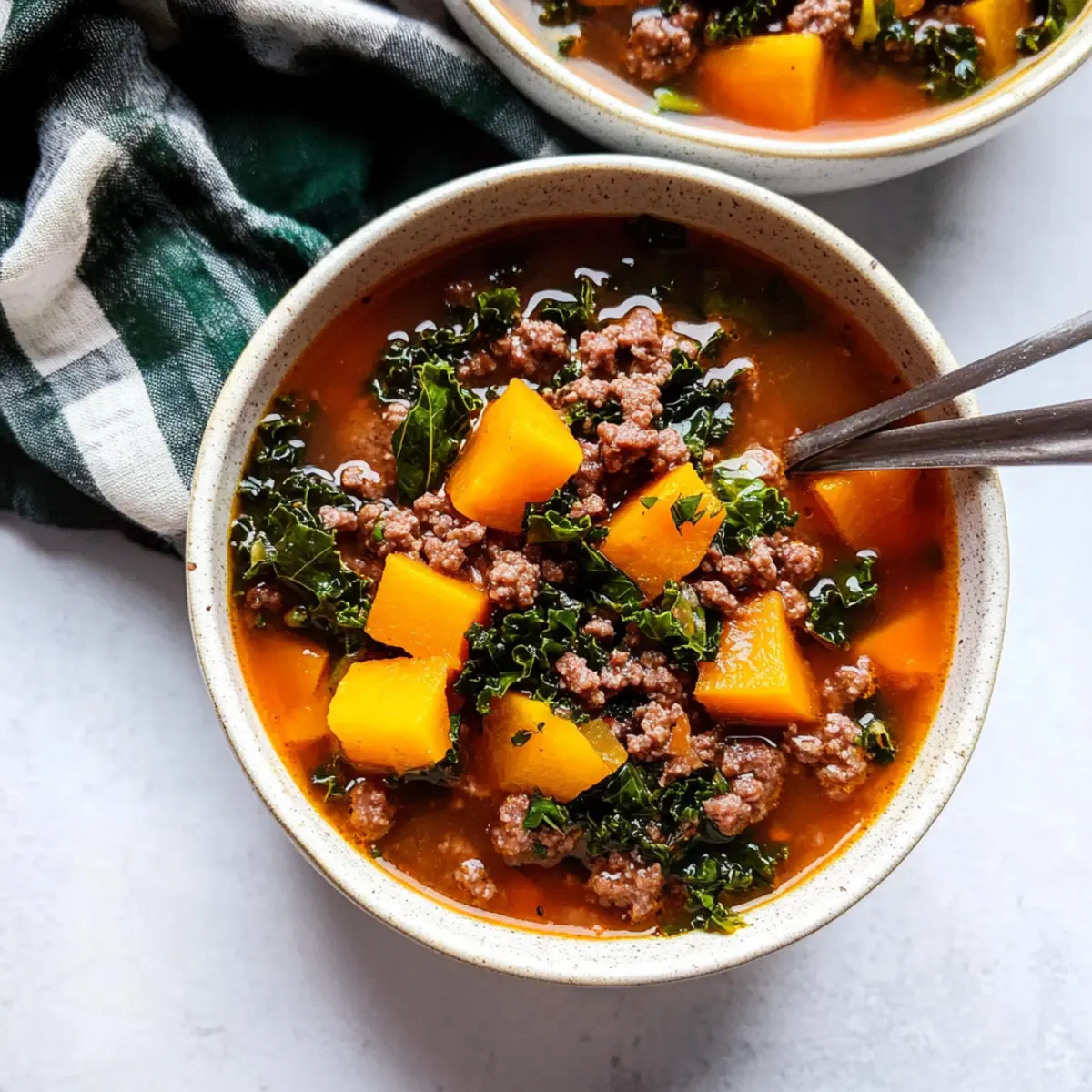 Ground Beef Butternut Squash Kale Soup