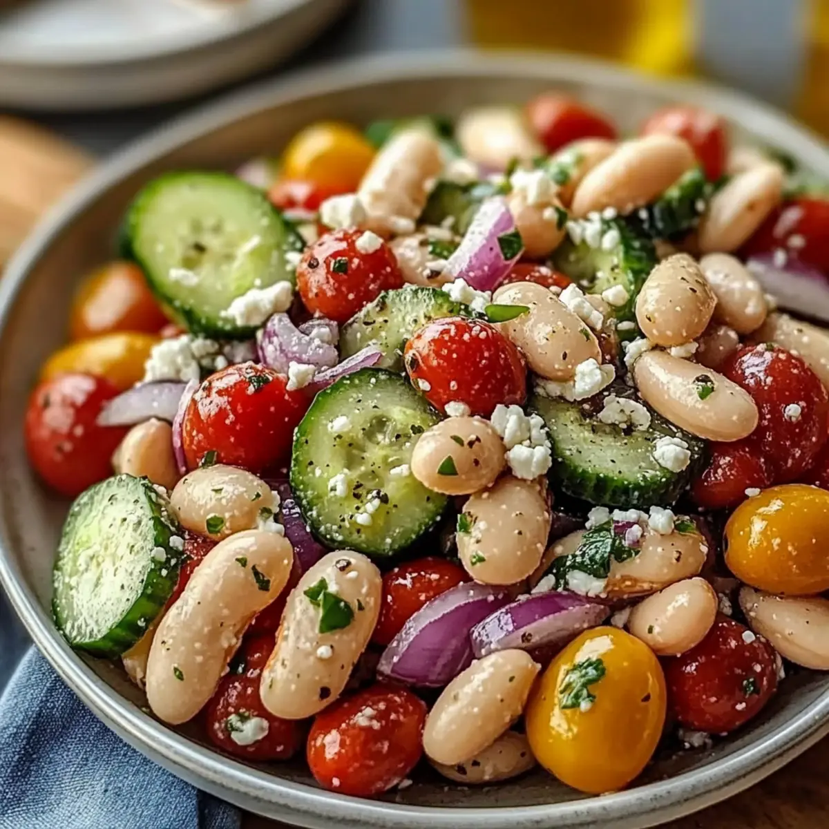 Greek Bean Salad with Lemon Marinated Beans