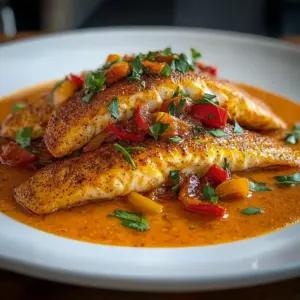 Tilapia in Roasted Pepper Sauce