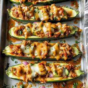 Barbecue Chicken Zucchini Boats