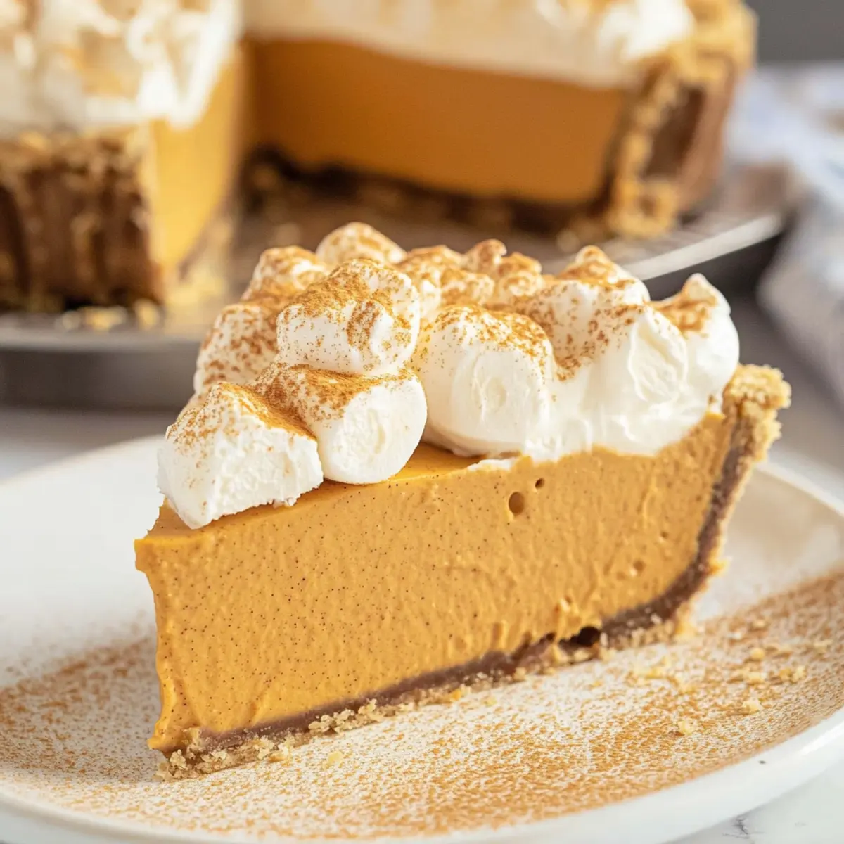 No Bake Marshmallow Pumpkin Pie