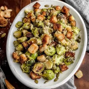 Roasted Brussels Sprouts Caesar Salad