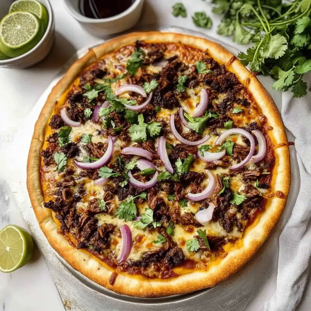 Crispy Oven-Baked Birria Pizza