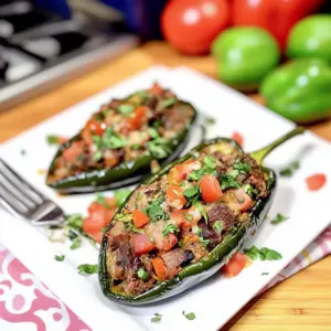 Brisket Stuffed Poblano Peppers