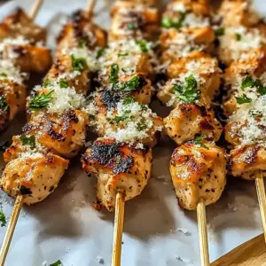 Ranch Garlic Parmesan Chicken Skewers