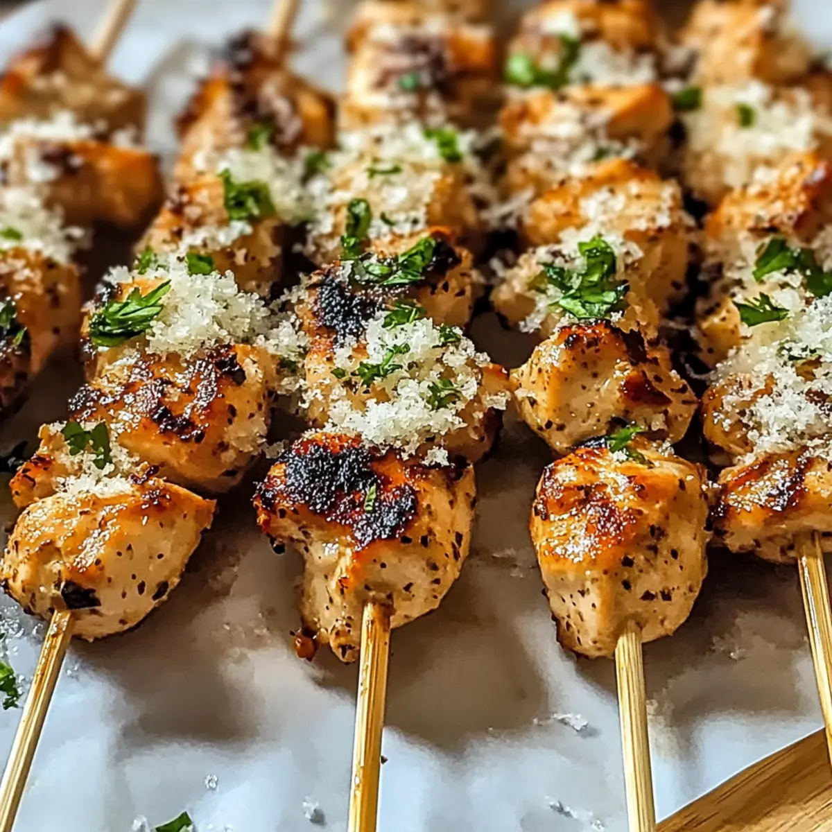 Ranch Garlic Parmesan Chicken Skewers