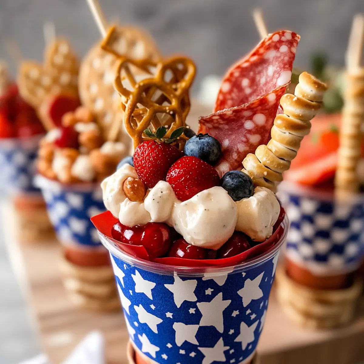 Fourth of July Charcuterie Cups