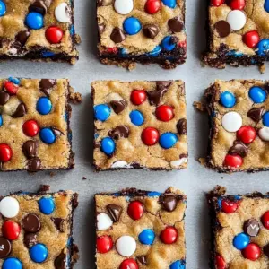 Red, White and Blue M&M’S Cookie Bars