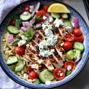 Greek Chicken Orzo Power Bowls