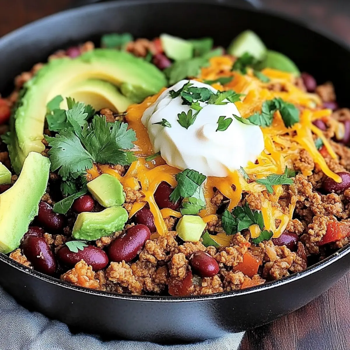 Ground Beef Burrito Bowl Skillet