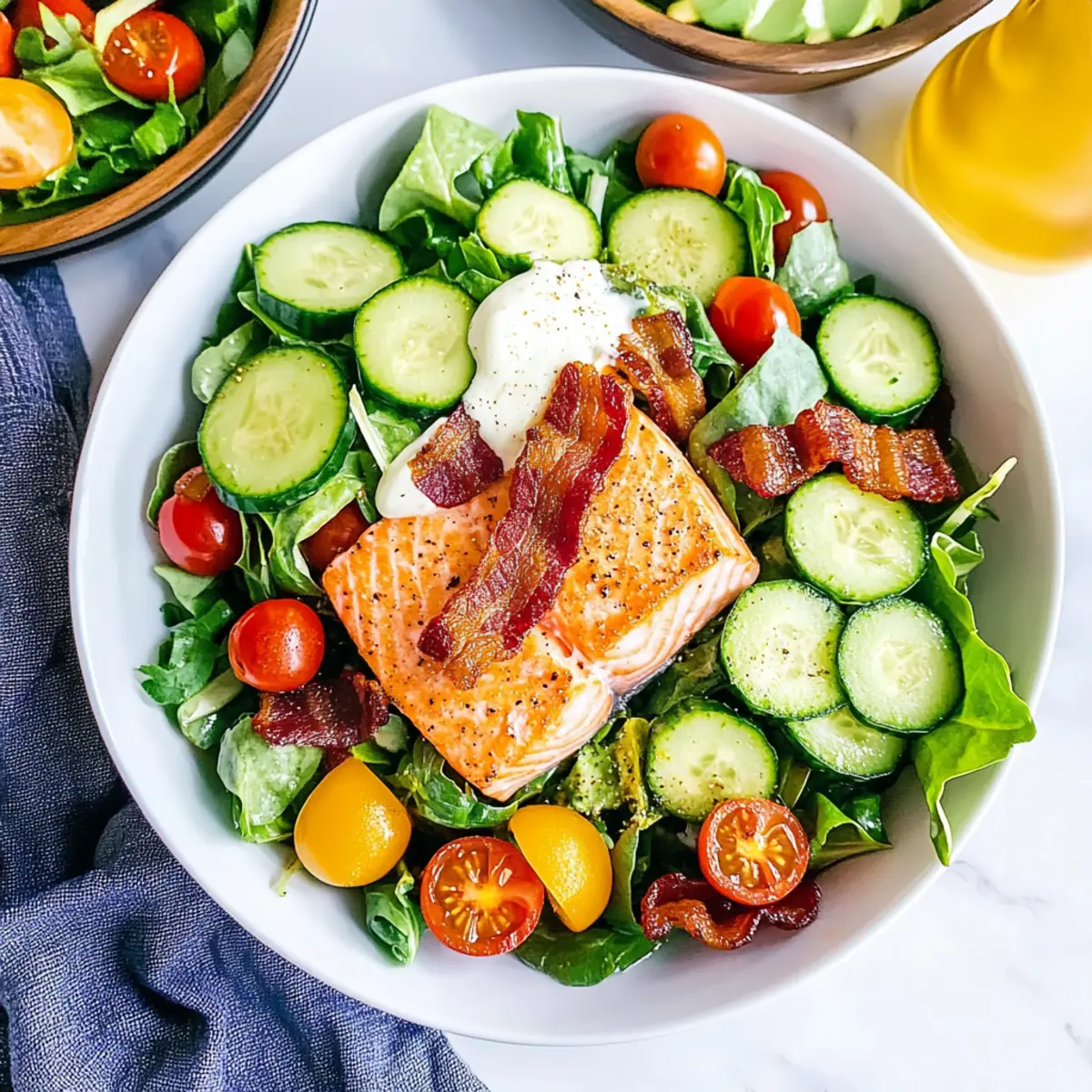BLT SALAD WITH SALMON