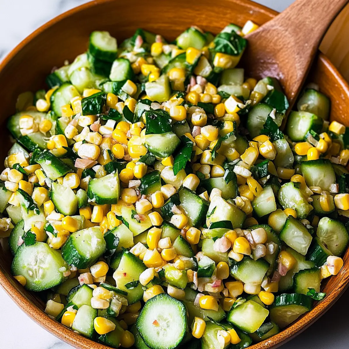 Summer Corn and Cucumber Salad with basil