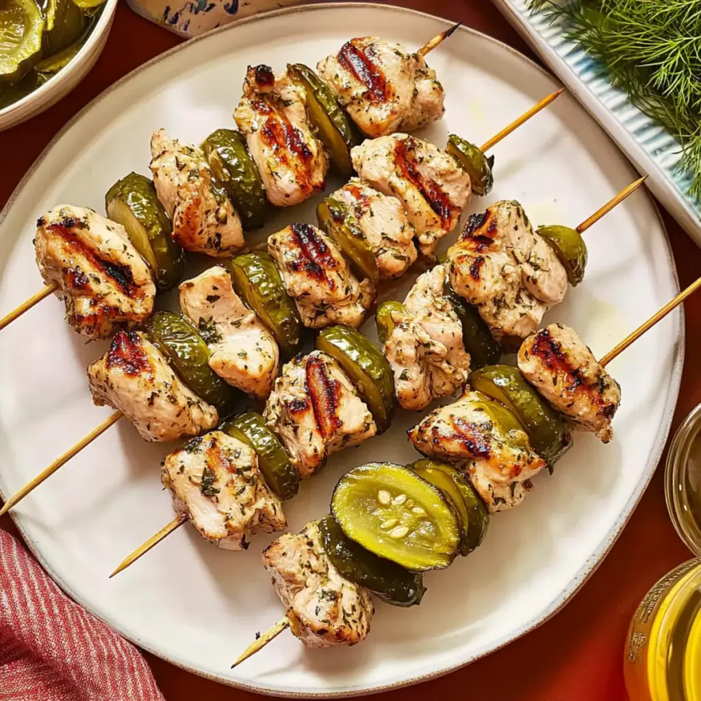Dill Pickle Chicken Skewers