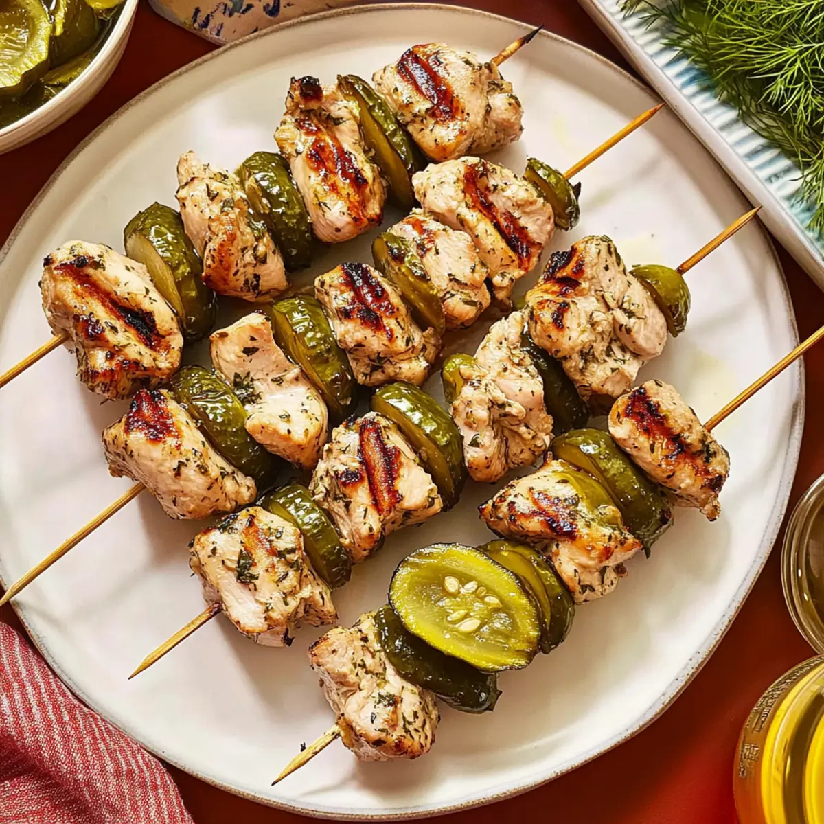 Dill Pickle Chicken Skewers