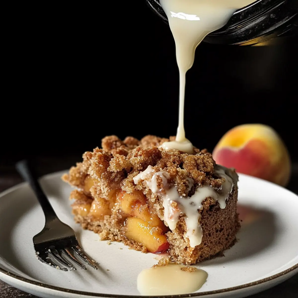 Peach Cake with Cinnamon Streusel