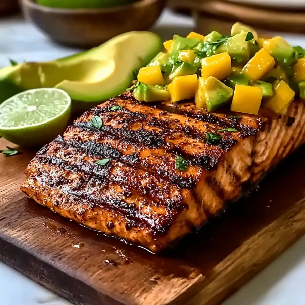 Simple Grilled Jerk Salmon