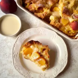 Southern Peach Bread Pudding