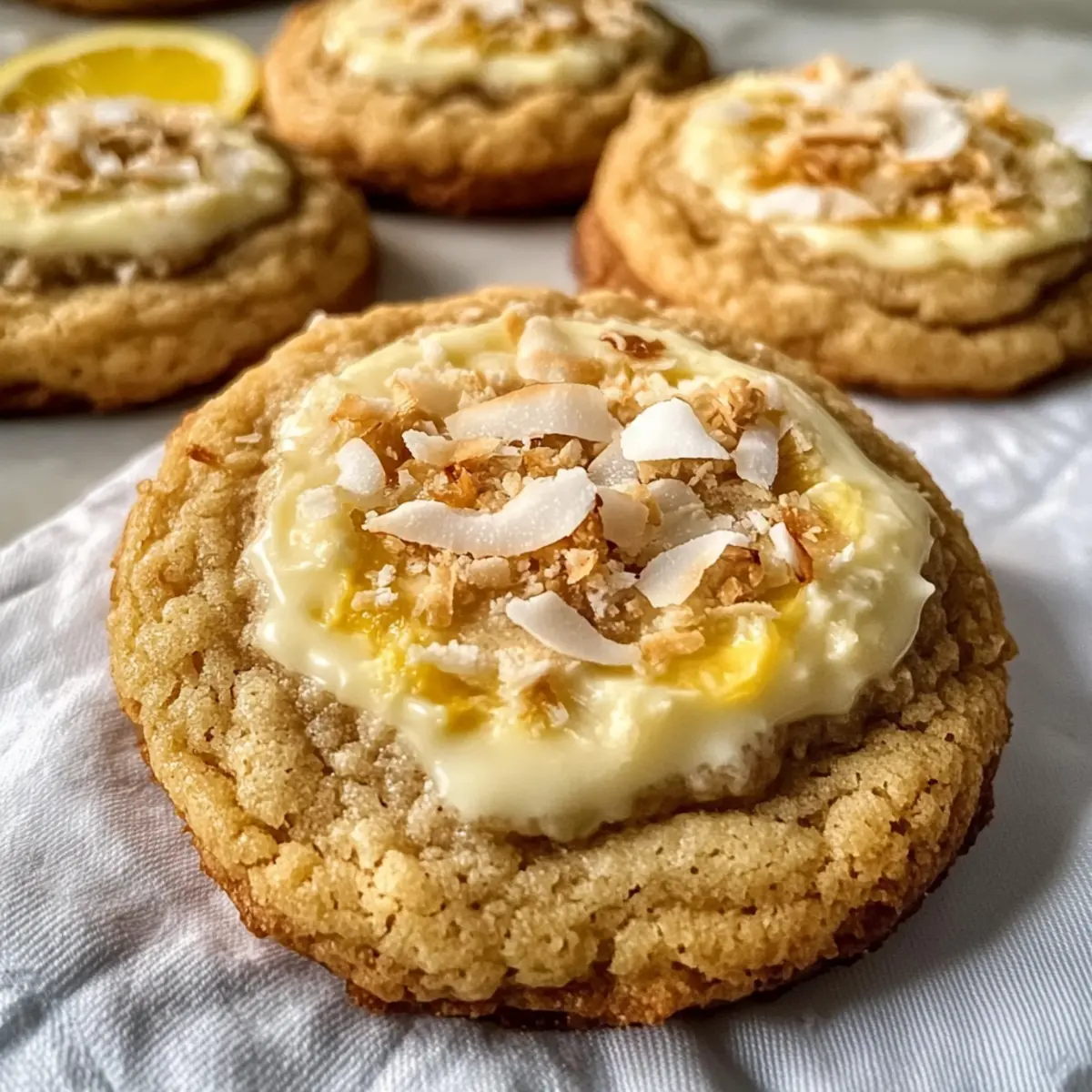 Lemon Coconut Cheesecake Cookies