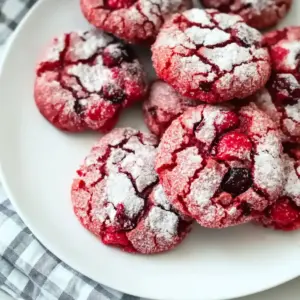 Cherry Chocolate Crinkle Cookies