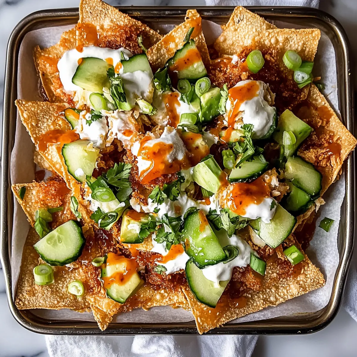 Crab Rangoon Wonton Nachos