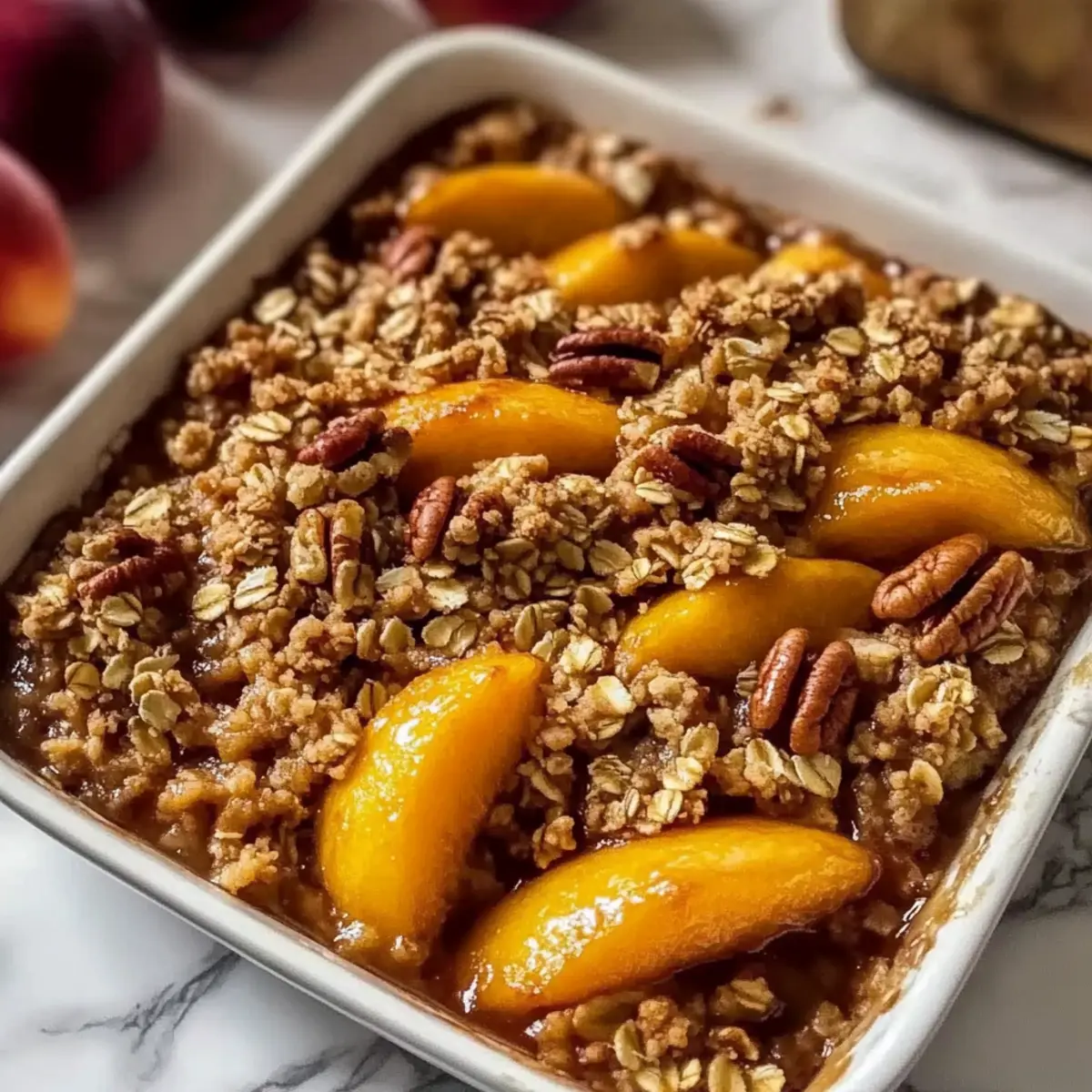 Pecan Bourbon Peach Crisp