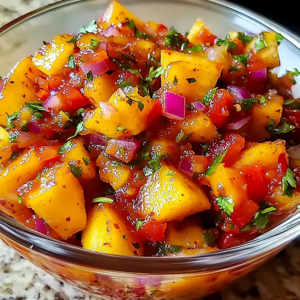Sweet Spicy Peach Salsa