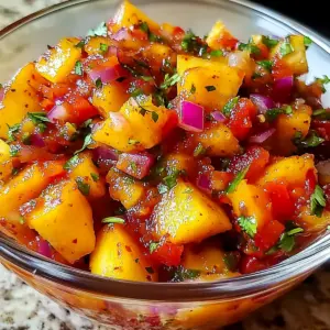 Sweet Spicy Peach Salsa