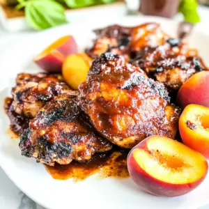 Grilled Bourbon Peach BBQ Chicken