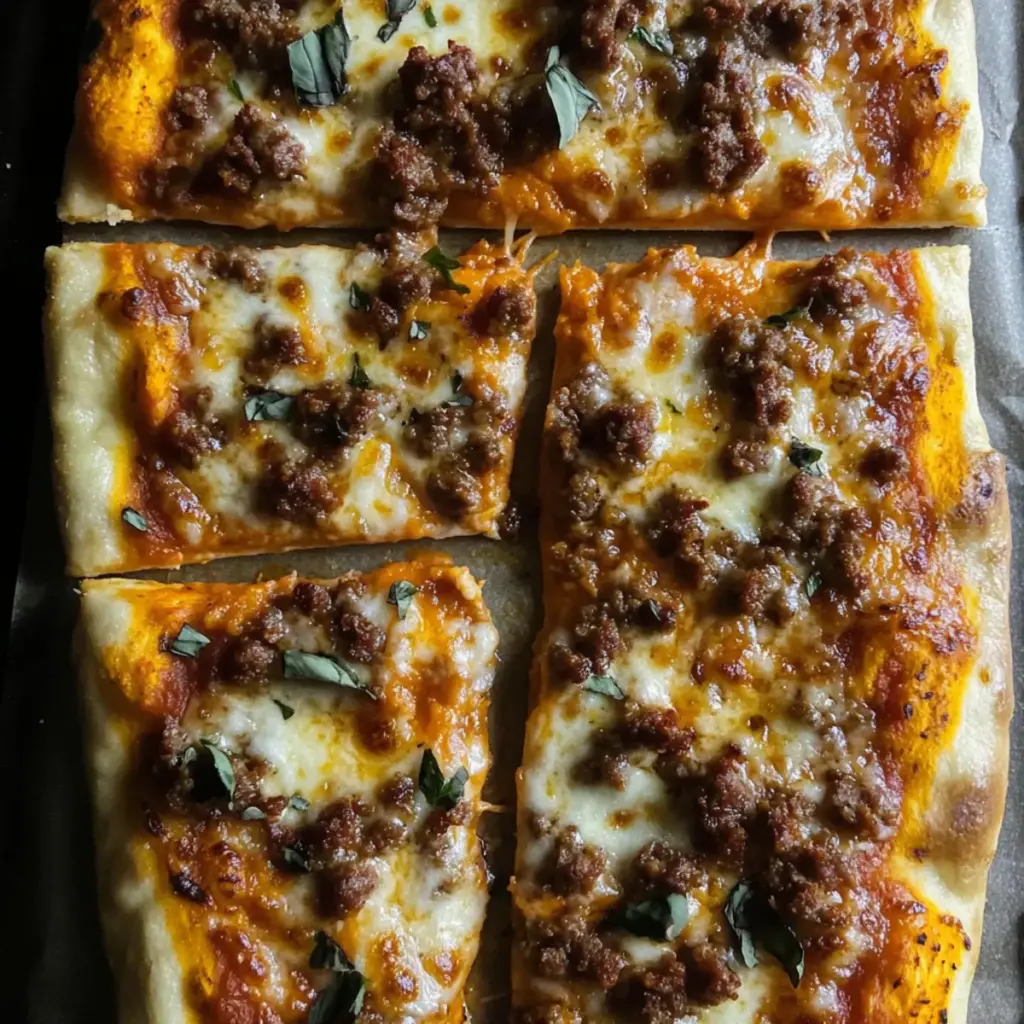 sausage & smoked mozzarella pizza