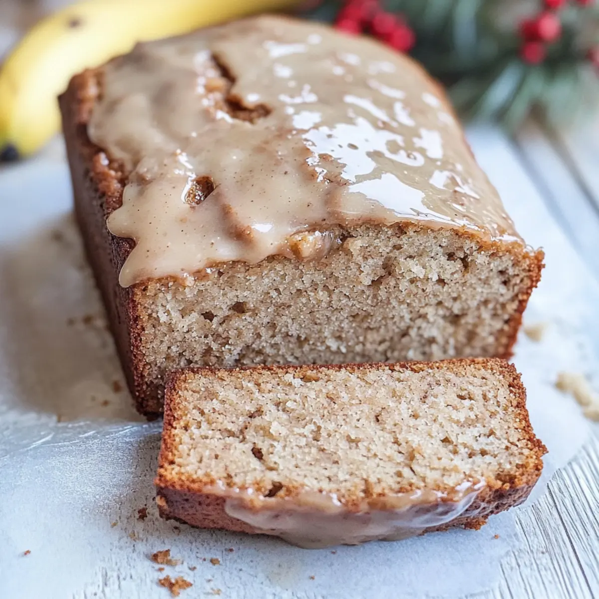 Glazed Eggnog Banana Bread
