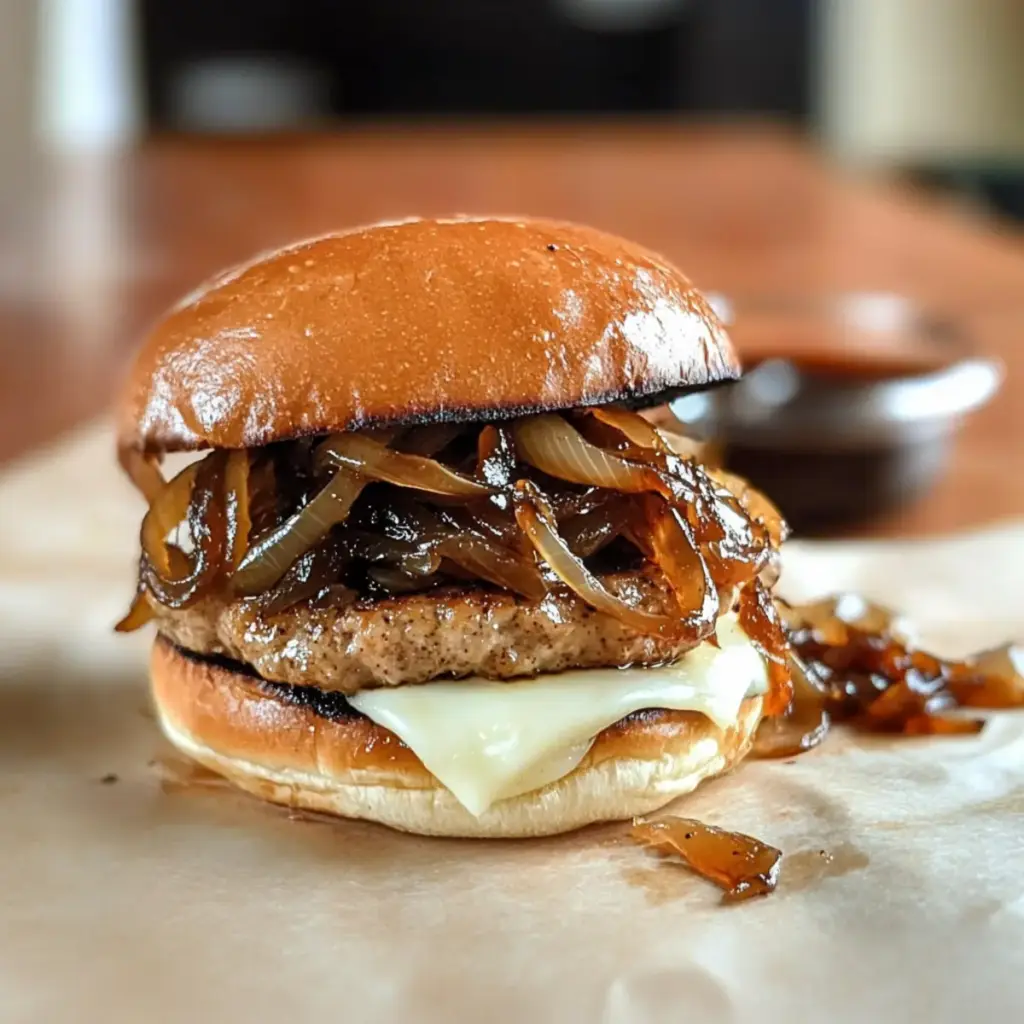 Balsamic Caramelized Onion Turkey Burgers