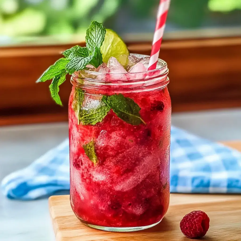 Raspberry Mojitos with Fresh Mint