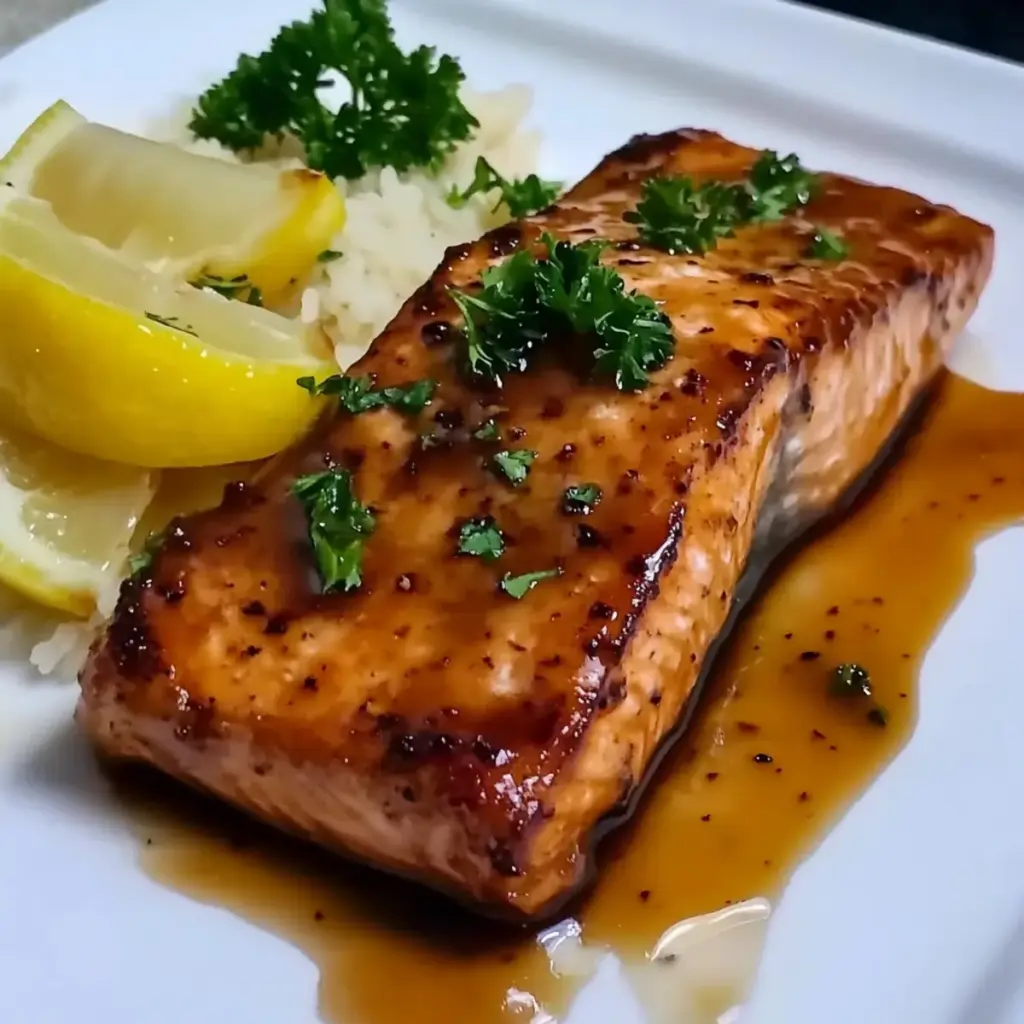 Maple Bourbon Glazed Salmon
