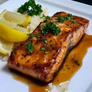 Maple Bourbon Glazed Salmon