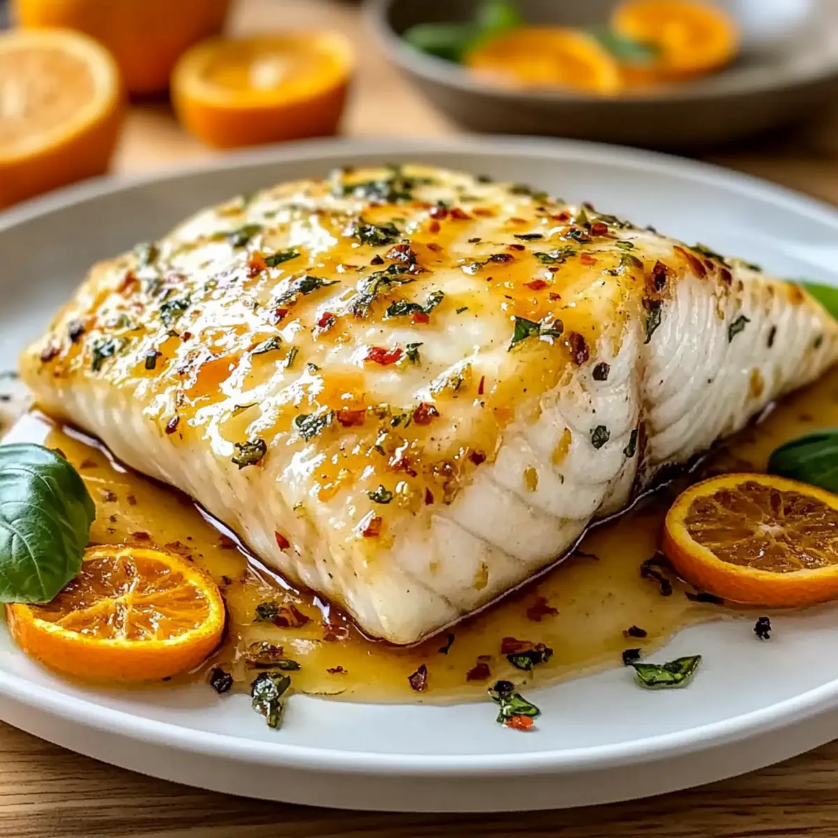 Orange Dijon Grilled Halibut