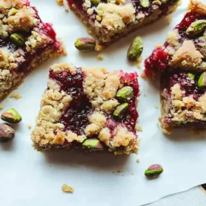 Raspberry Pistachio Butter Bars