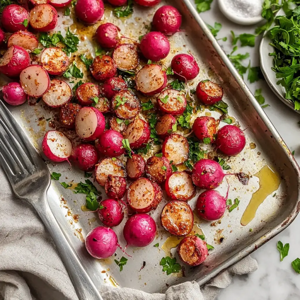 25-Minute Garlic Roasted Radishes