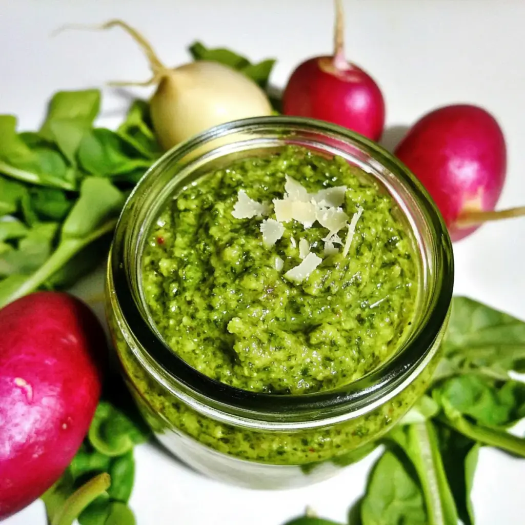 Radish Top Pesto Recipe