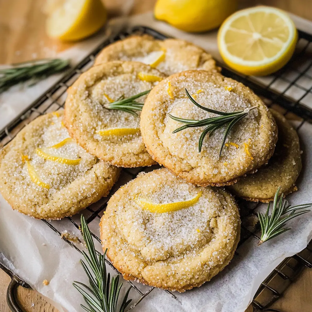 Rosemary Cookies with Lemon Sugar