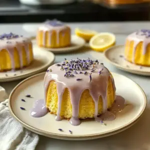 Mini Lemon Cakes with Lavender Glaze