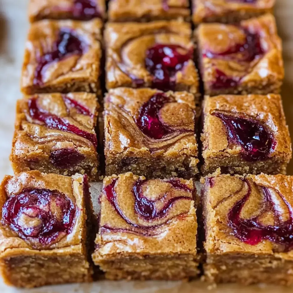 Peanut Butter and Jelly Blondies