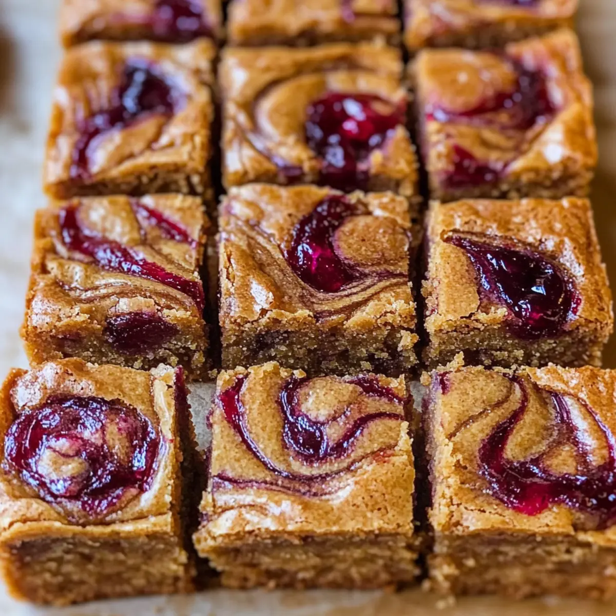 Peanut Butter and Jelly Blondies