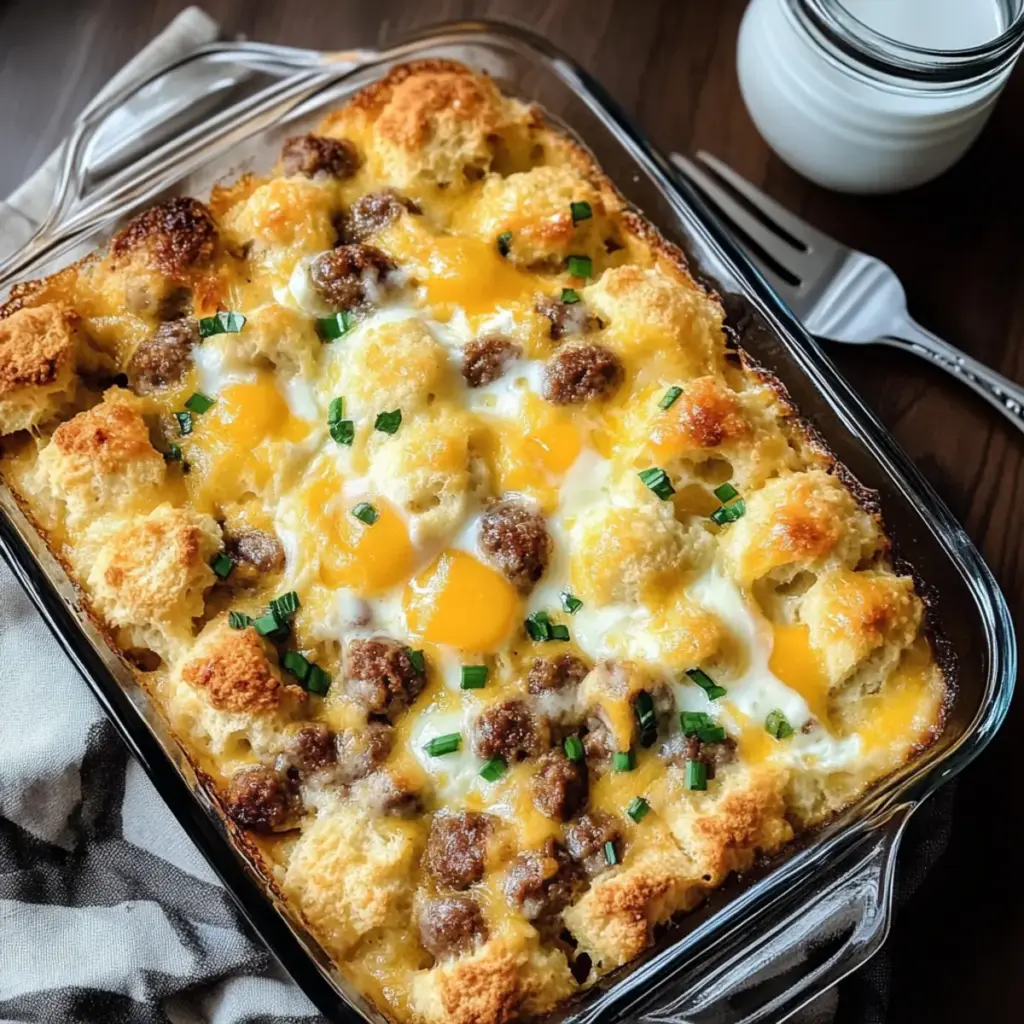 Sausage, Egg and Biscuits Casserole