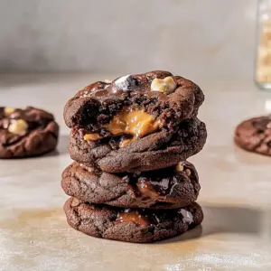 Peanut Butter Stuffed Chocolate Cookies