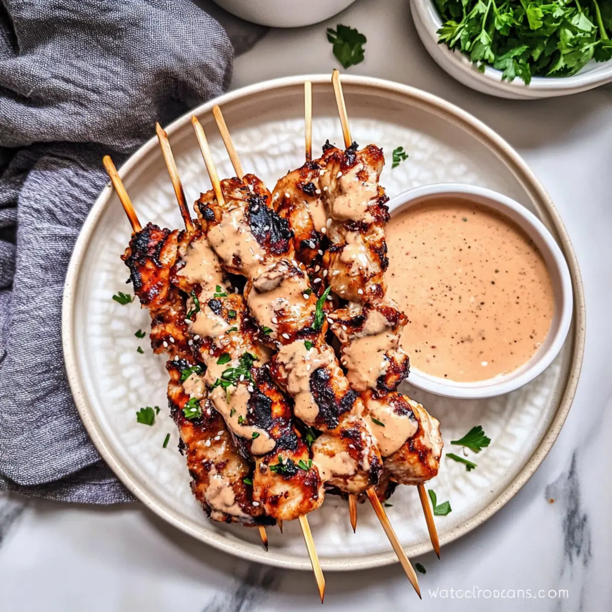 Bang Bang Chicken Skewers