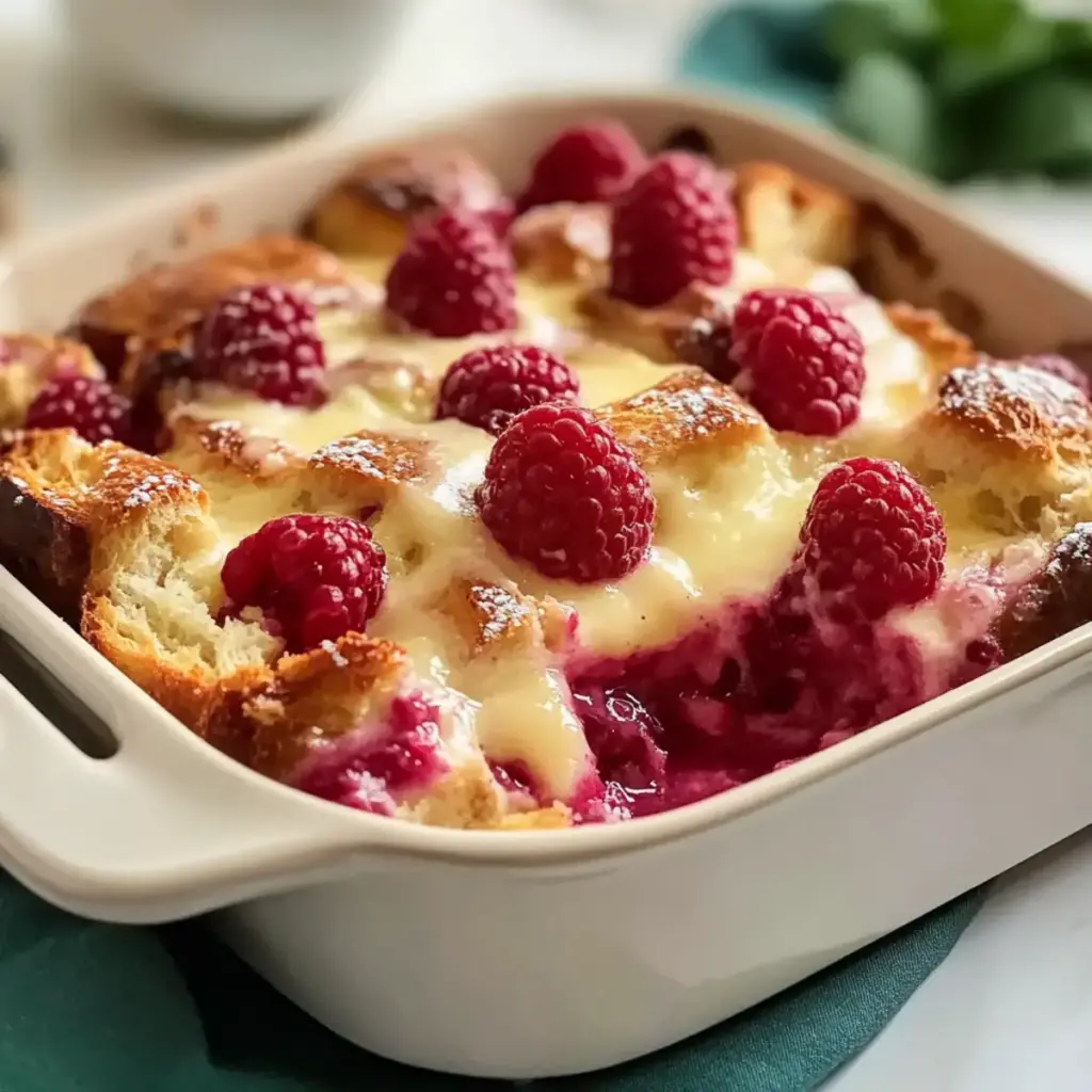 Classic Raspberry Bread Pudding