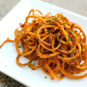Spicy Spiralized Sweet Potato Fries