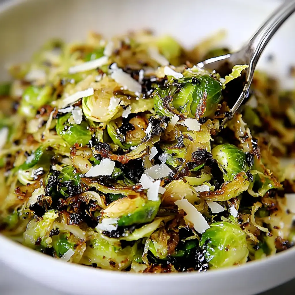 Shredded Brussels Sprouts Balsamic Glaze